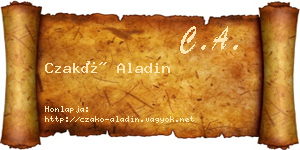 Czakó Aladin névjegykártya